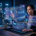 Person using AI tools on a digital interface representing business growth and automation.
